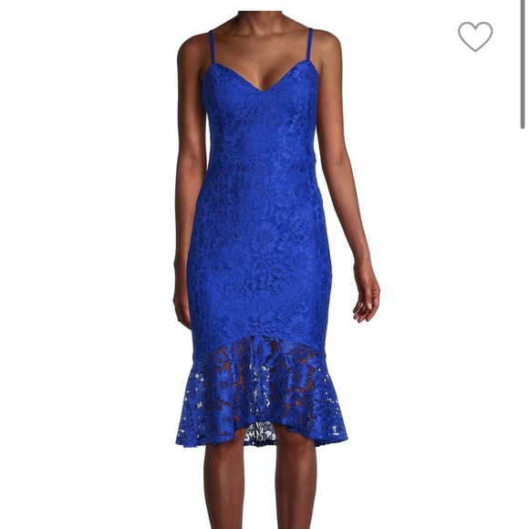 Guess Floral Lace Trumpet Dress in White - Picture 4 of 4